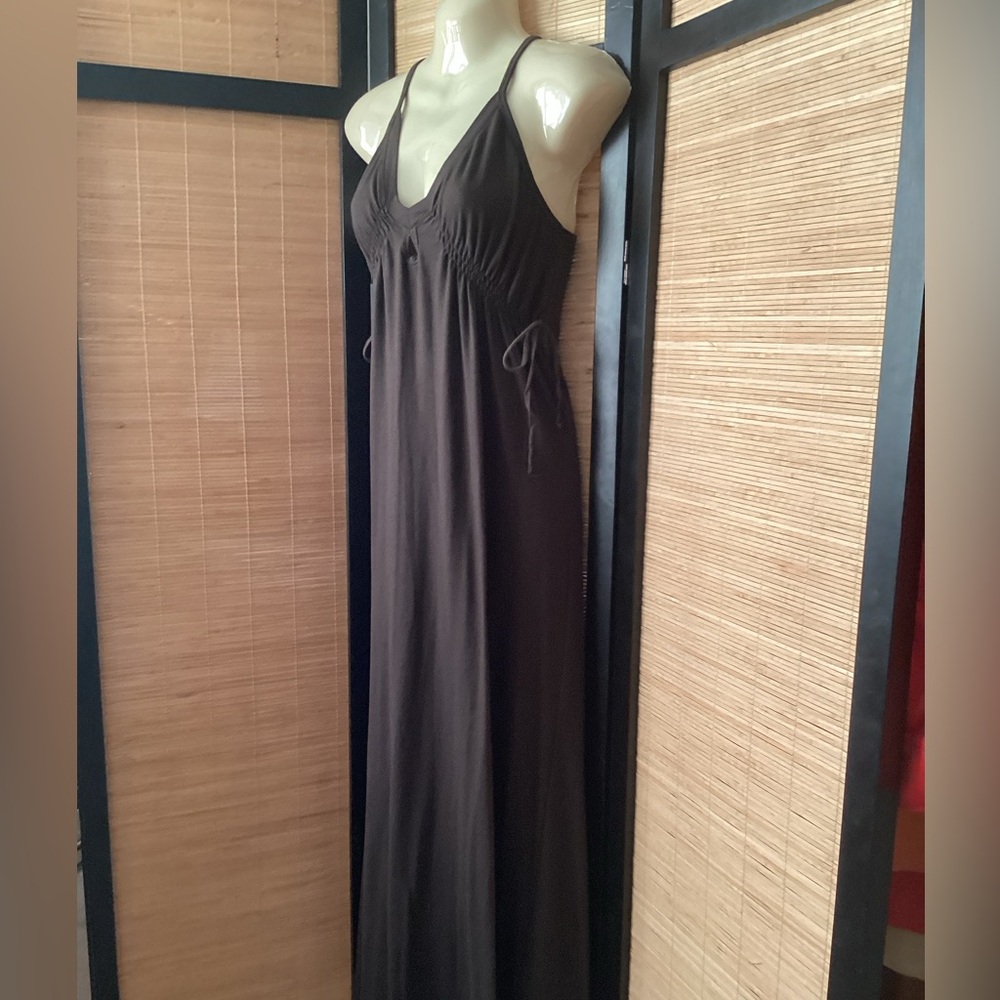 💗 Mossimo Supply Co. Chocolate Brown Maxi Dress Sz S halter t-back